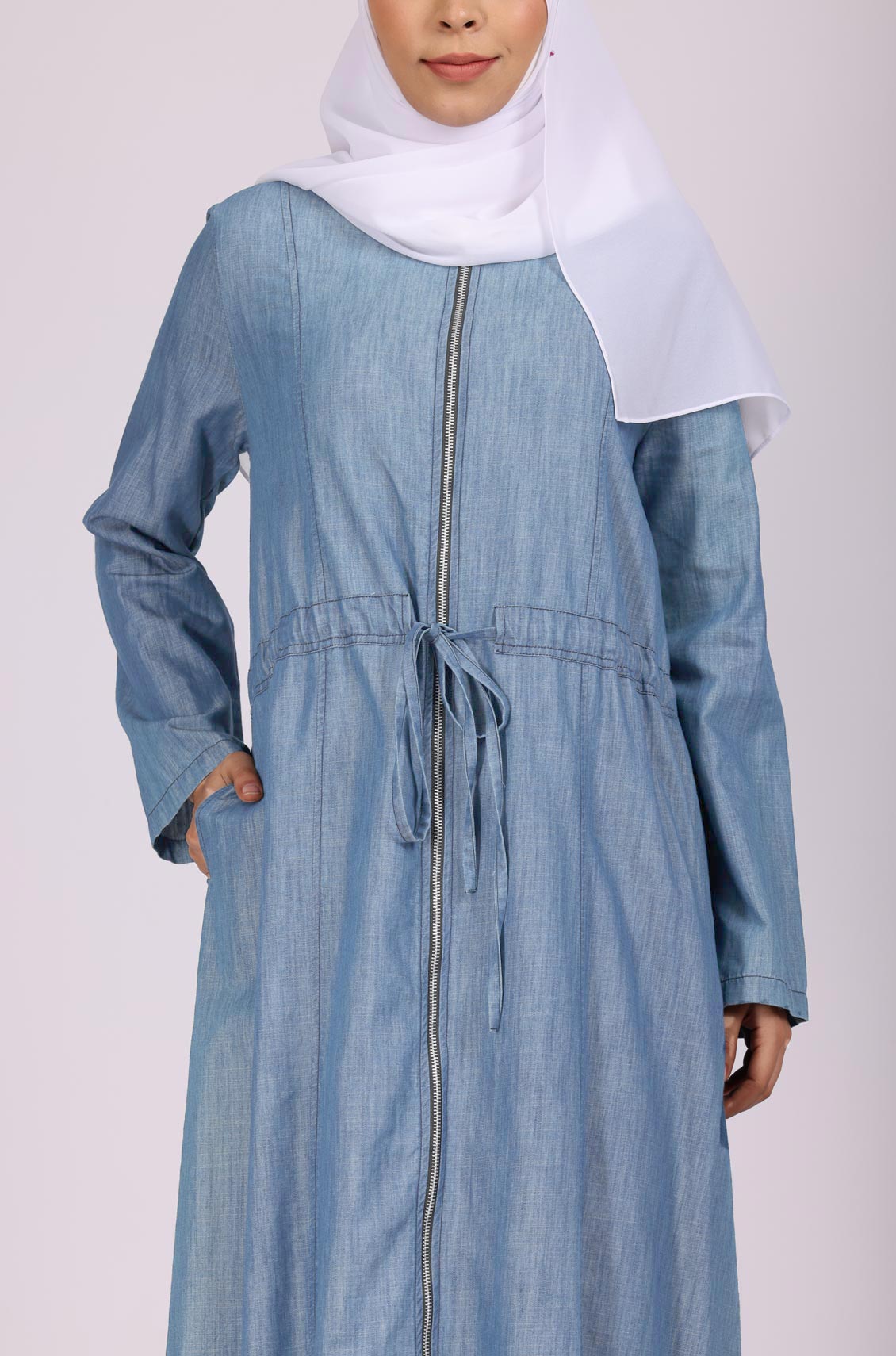 Grey Polka Dot Print Maxi Abaya Dress – OnlyModest
