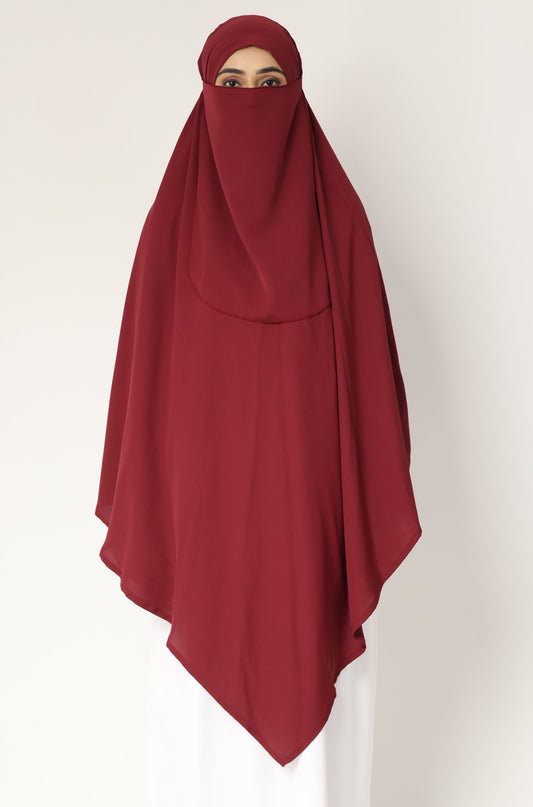 Khimar Single Layer Maroon