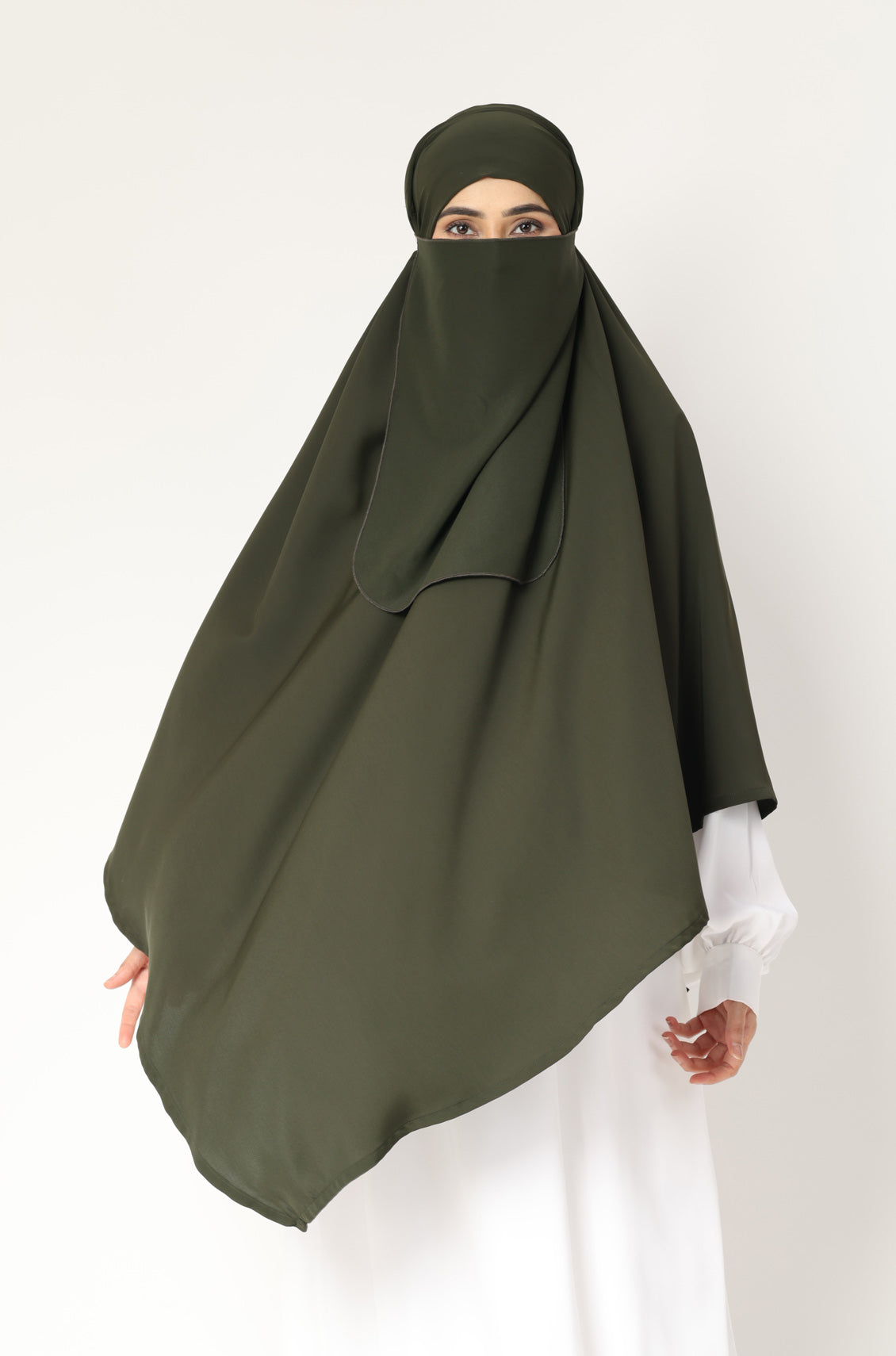 Khimar Single Layer Olive Green