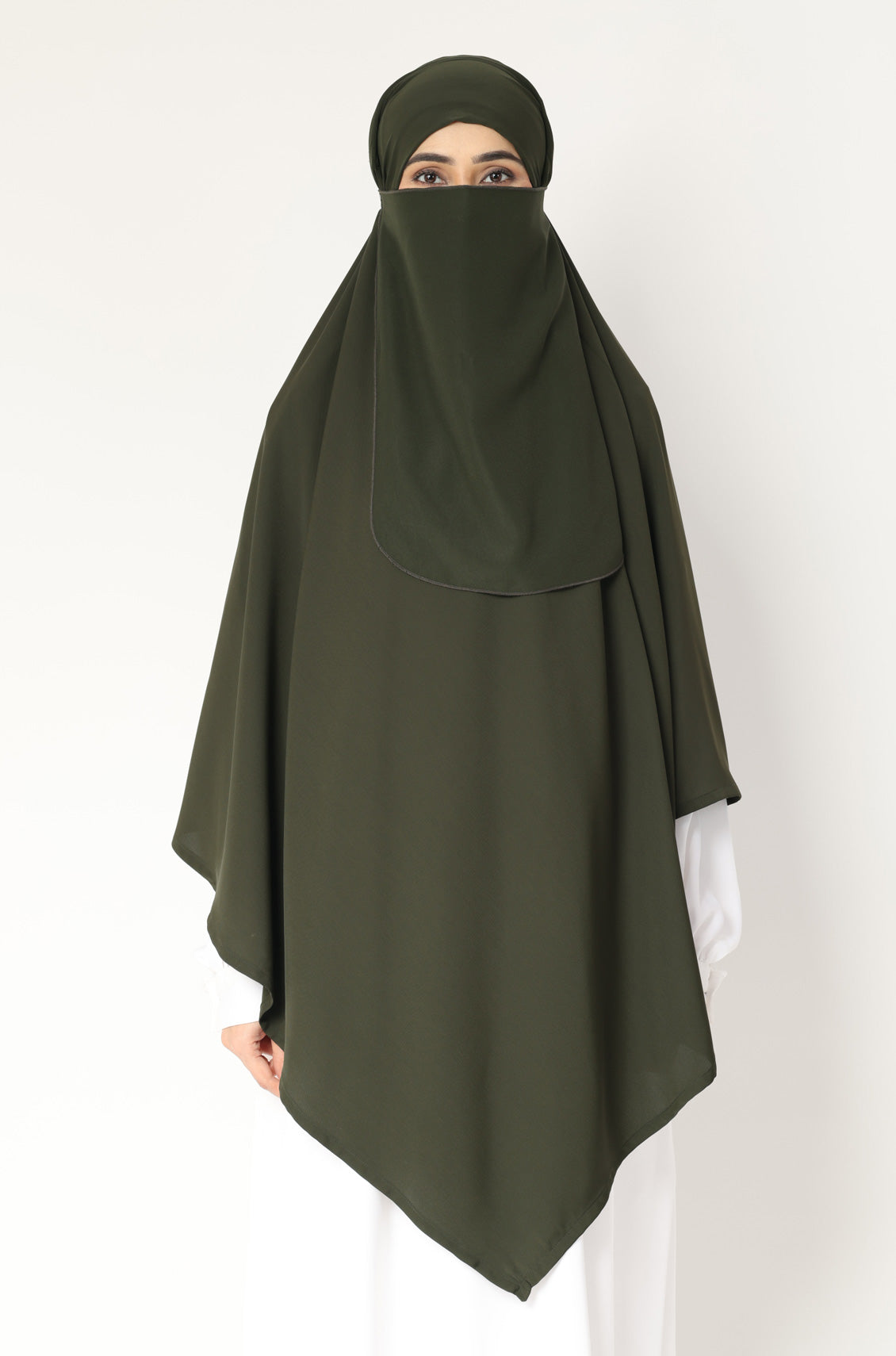 Khimar Single Layer Olive Green