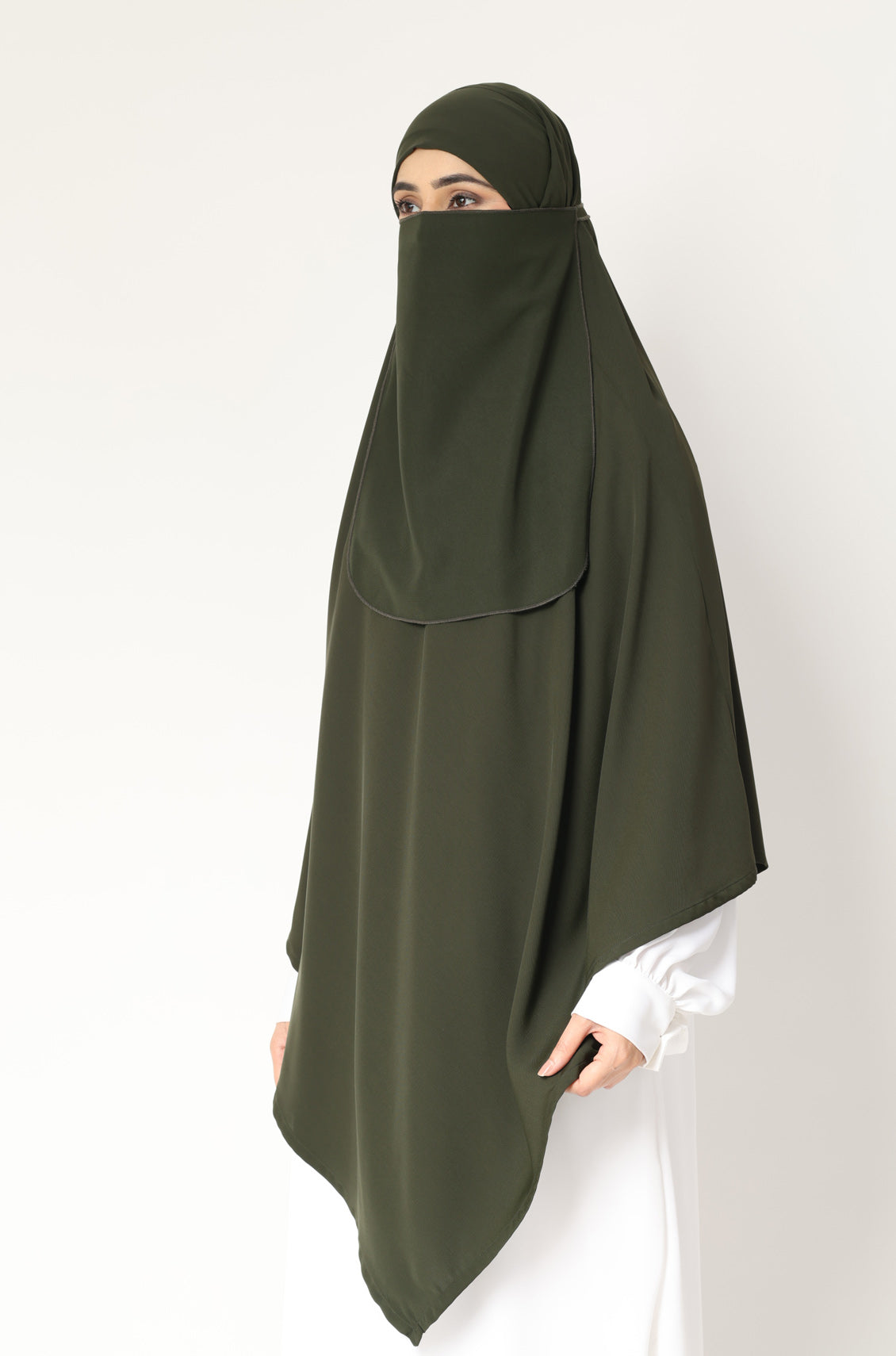 Khimar Single Layer Olive Green