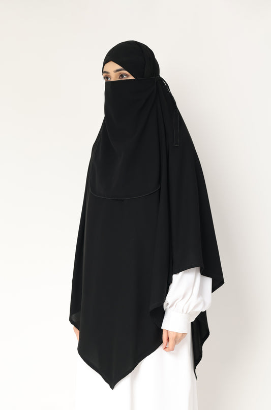 Khimar Single Layer Black