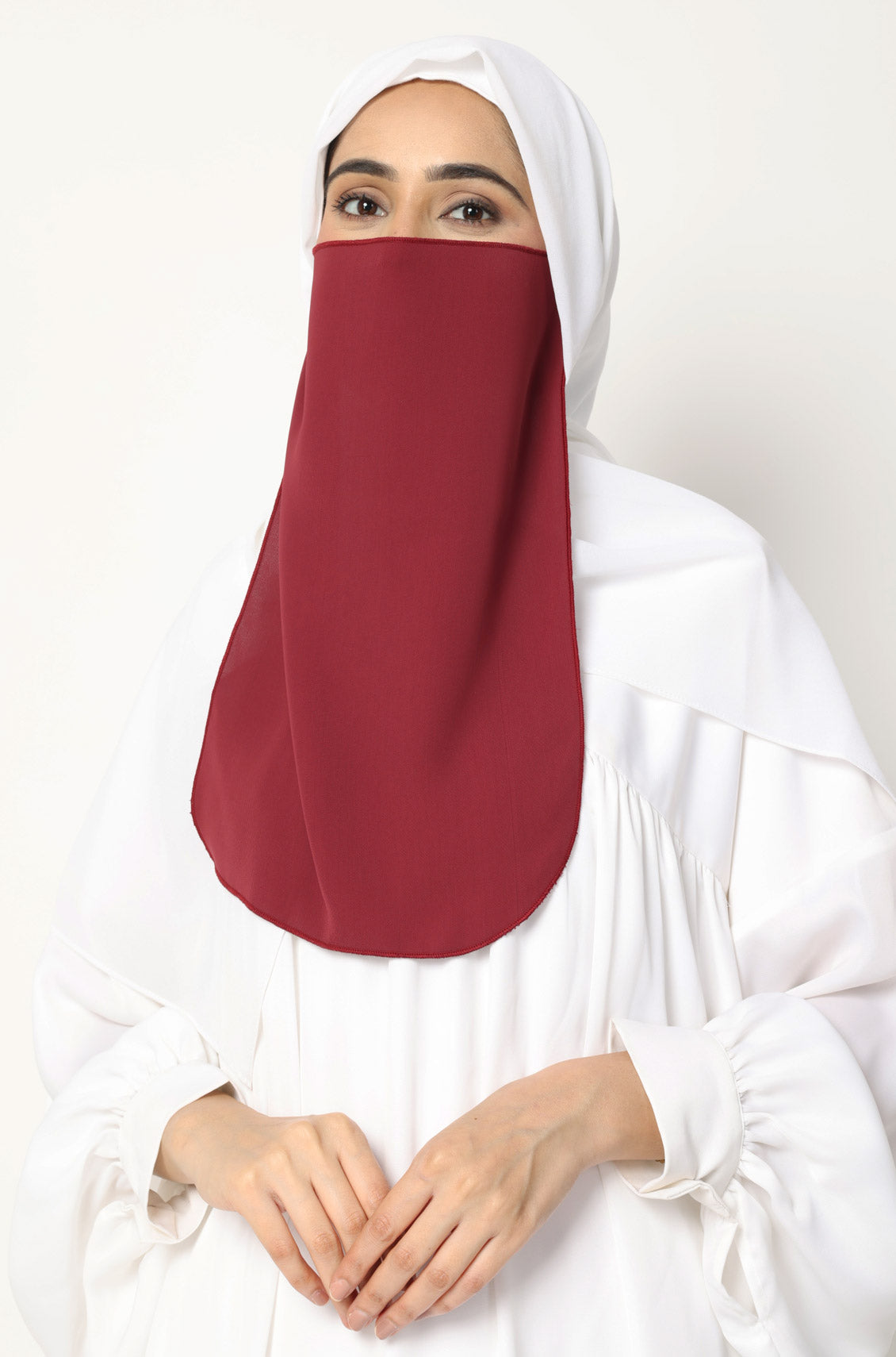 Half Niqab Maroon