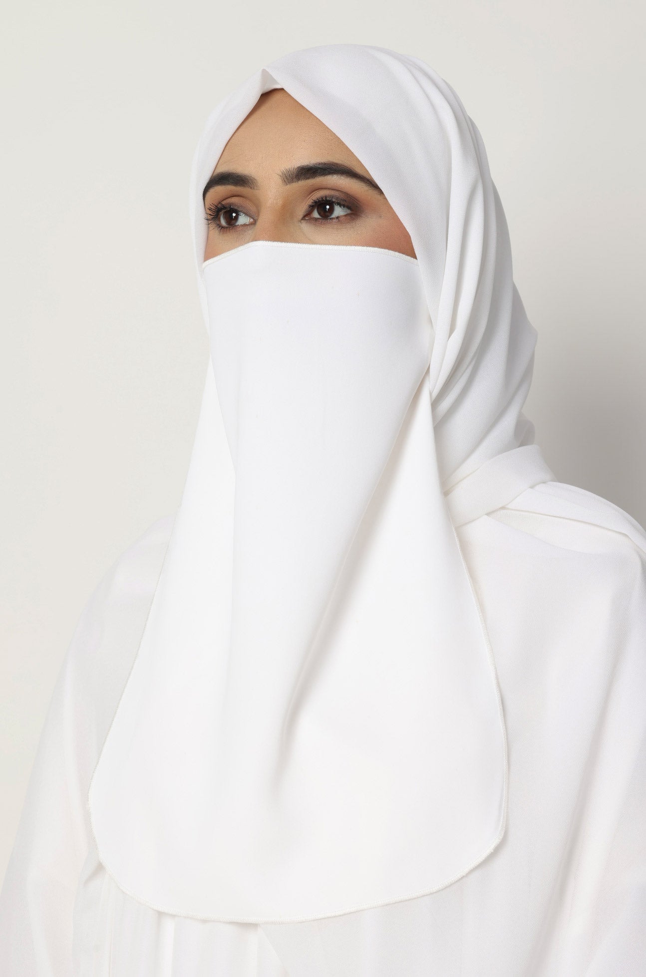 Half Niqab Pearl White