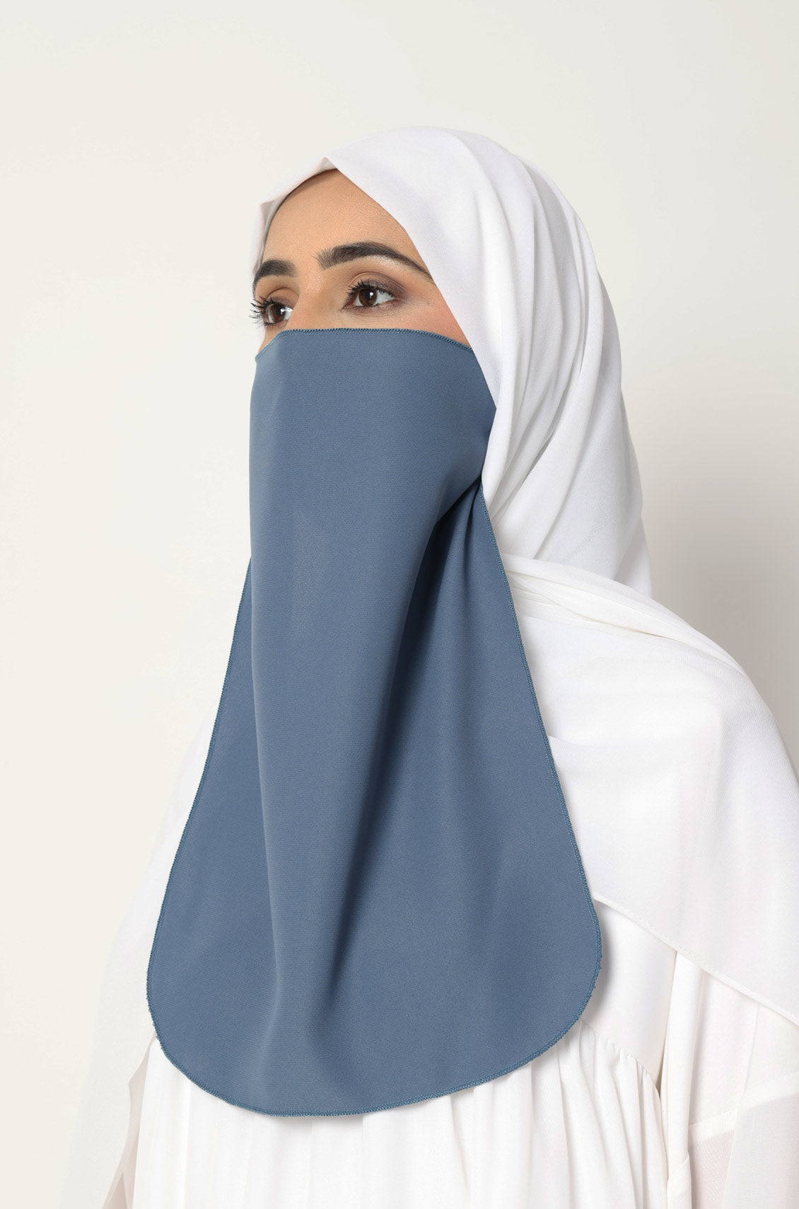 Half Niqab Denim Blue