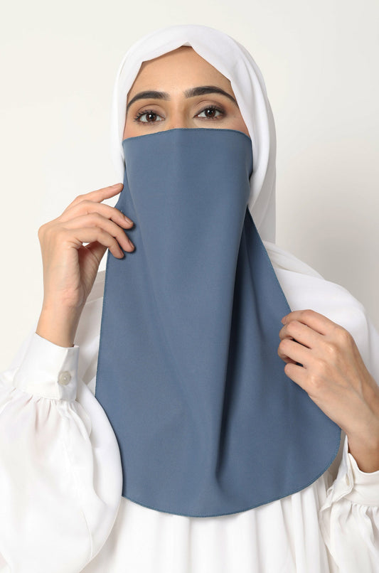 Half Niqab Denim Blue