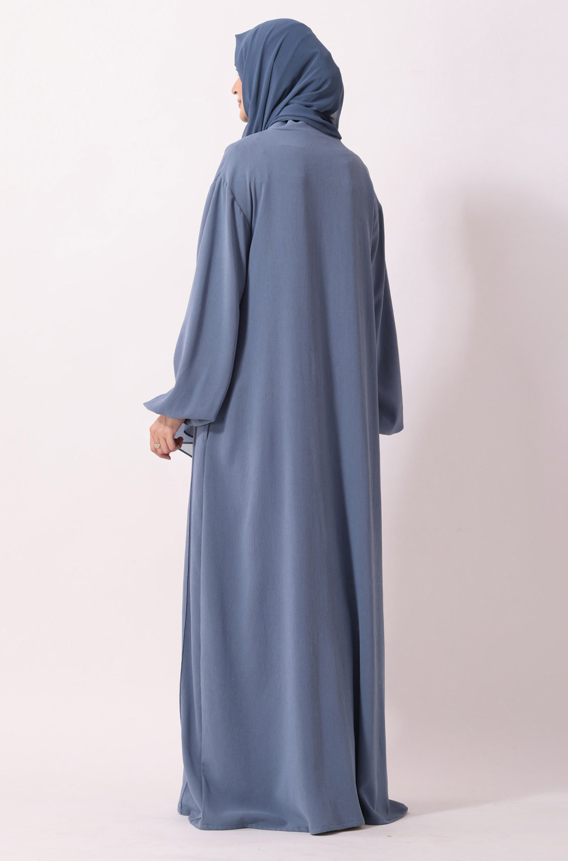 Simple Pleated Abaya Indigo