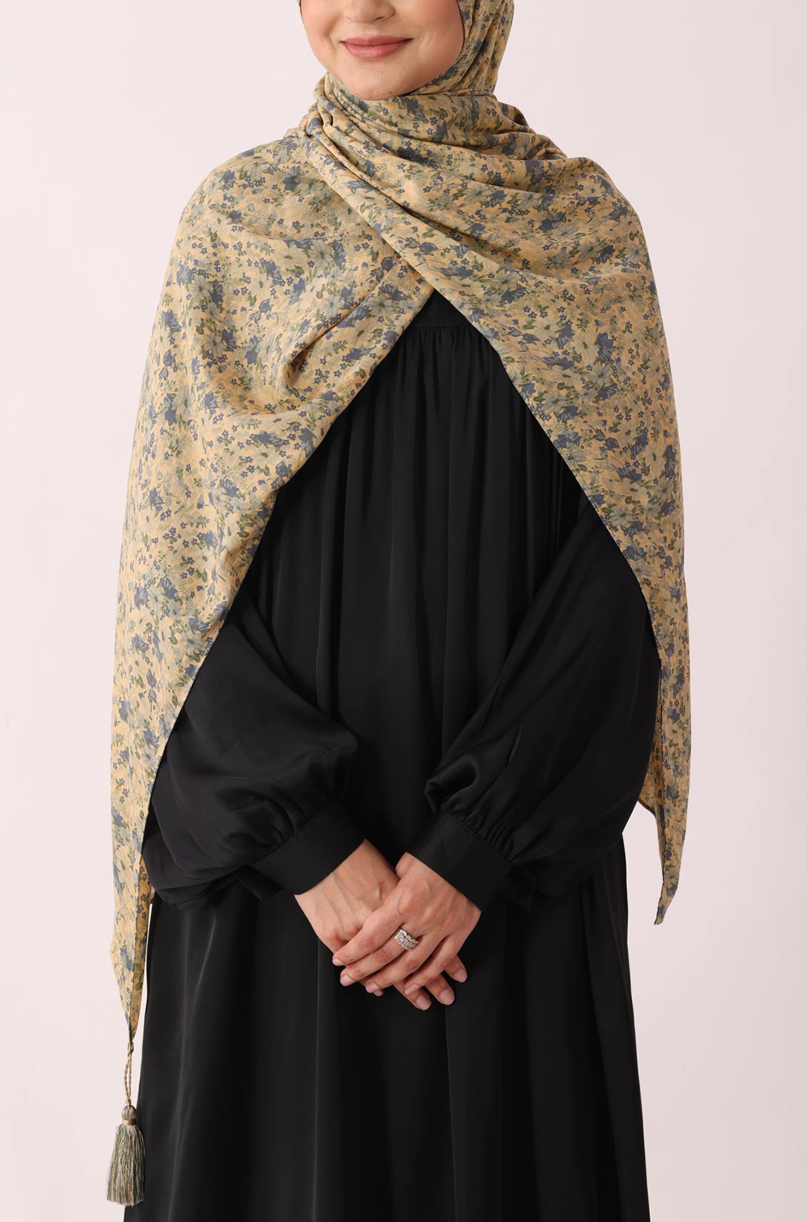 Mustard Autumn Print Modal Hijab