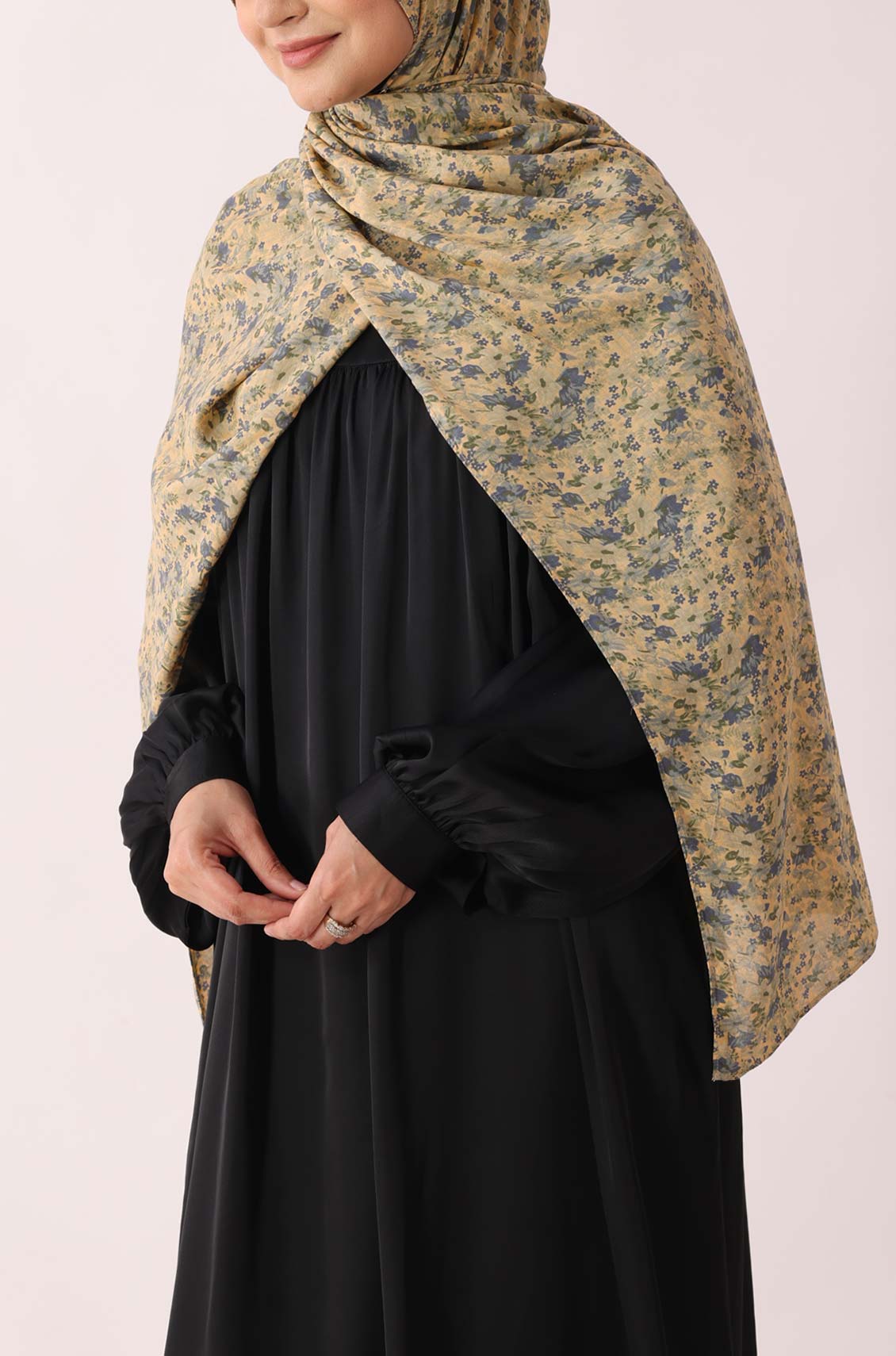 Mustard Autumn Print Modal Hijab