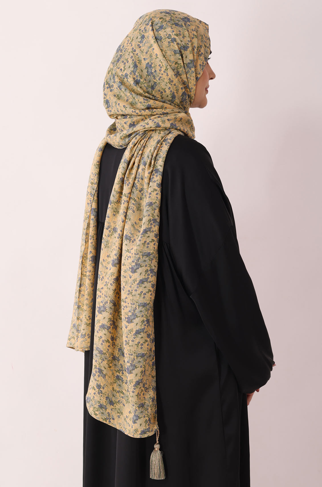 Mustard Autumn Print Modal Hijab